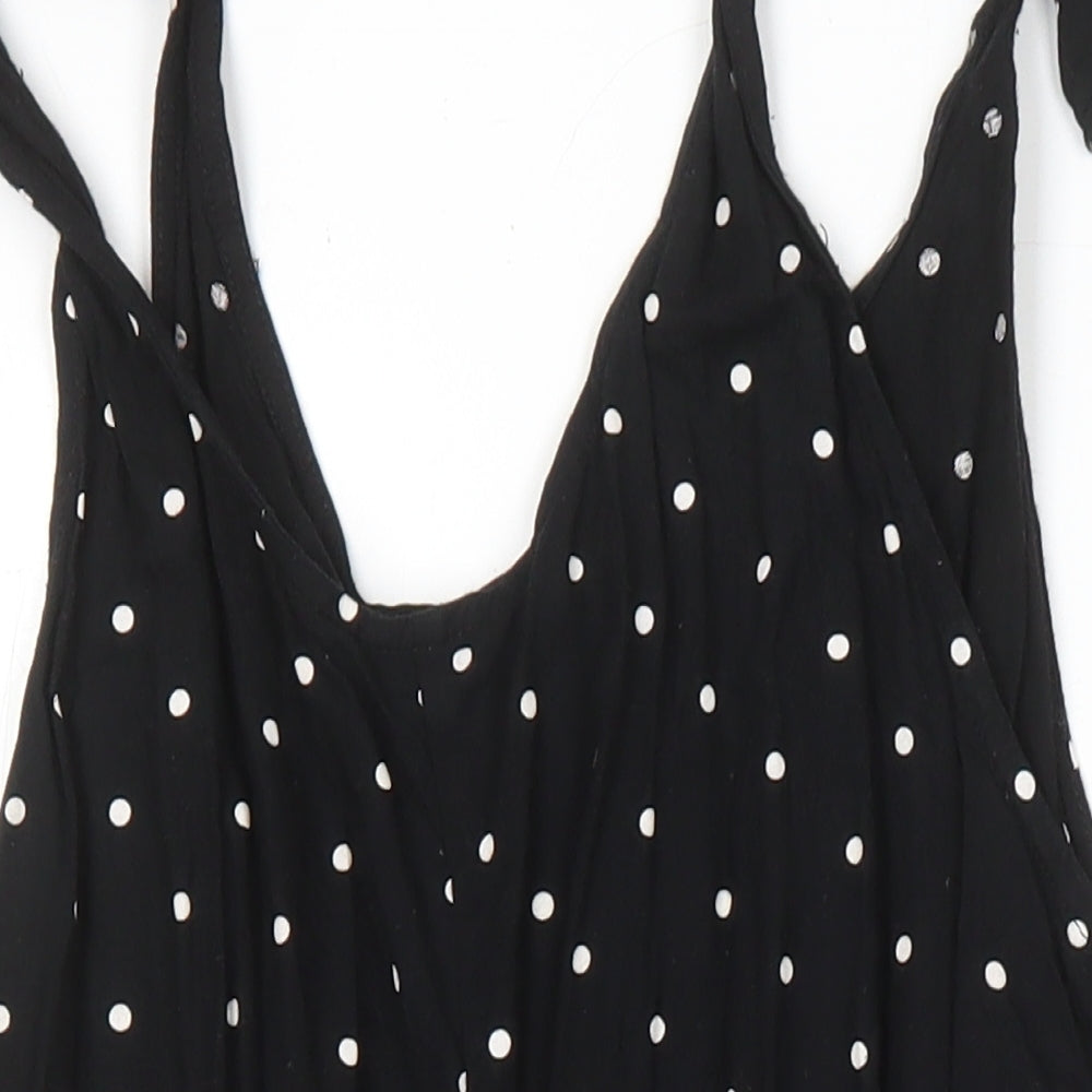 Monkl Womens Black Polka Dot Viscose Playsuit One-Piece Size M - Pockets