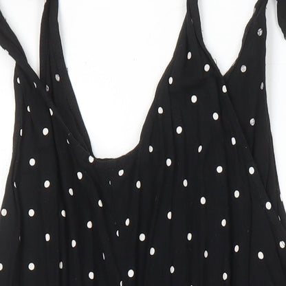 Monkl Womens Black Polka Dot Viscose Playsuit One-Piece Size M - Pockets