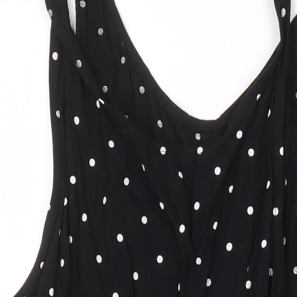 Monkl Womens Black Polka Dot Viscose Playsuit One-Piece Size M - Pockets
