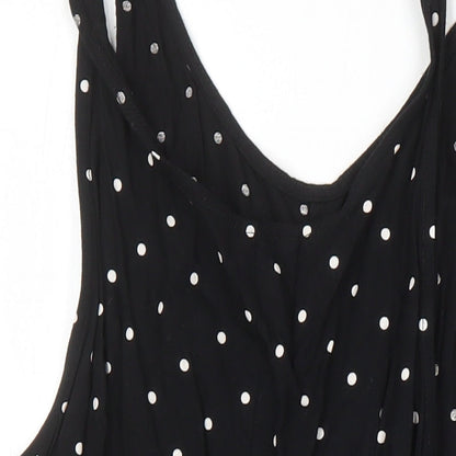 Monkl Womens Black Polka Dot Viscose Playsuit One-Piece Size M - Pockets