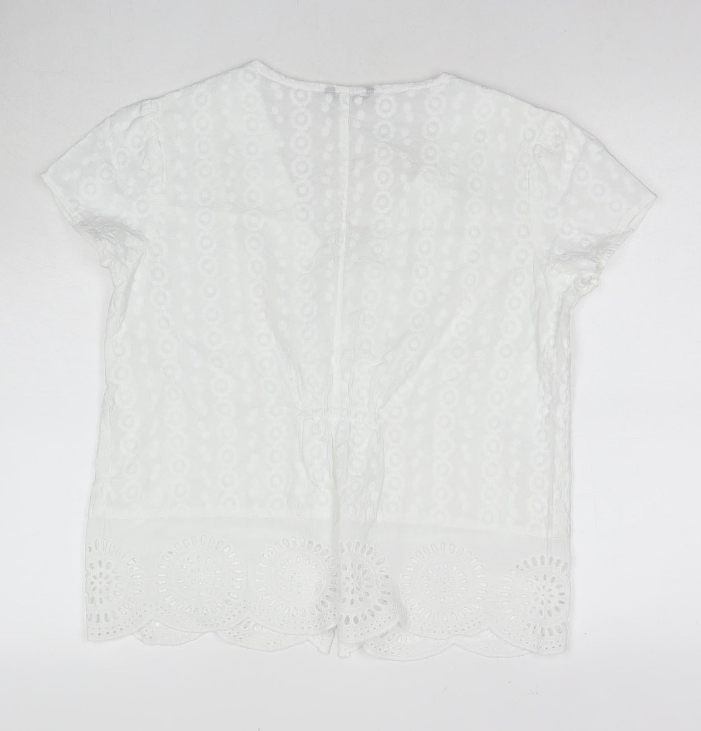 Womens UK Size 12 Roman White Basic Button-Up