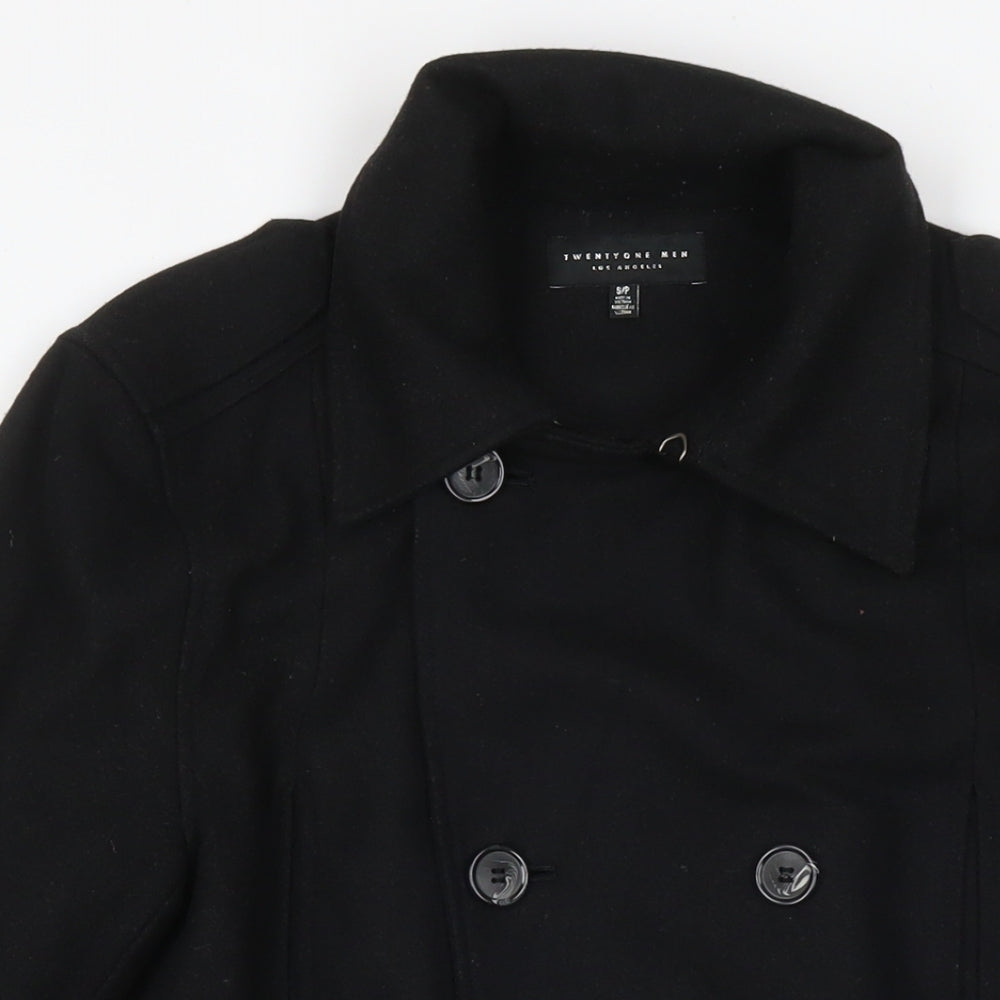 Mens UK Size S Twenty One Black Overcoat