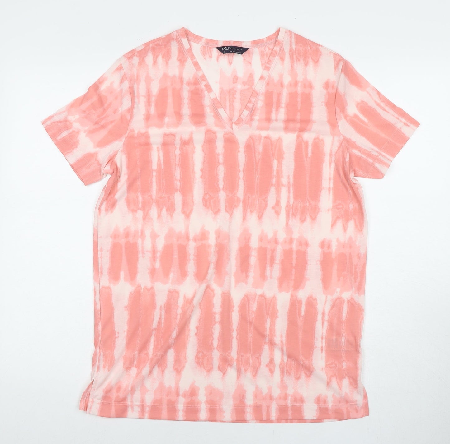 Womens UK Size 10 Marks and Spencer Pink Basic T-Shirt