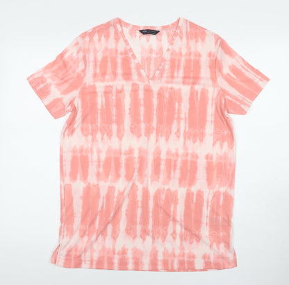 Womens UK Size 10 Marks and Spencer Pink Basic T-Shirt