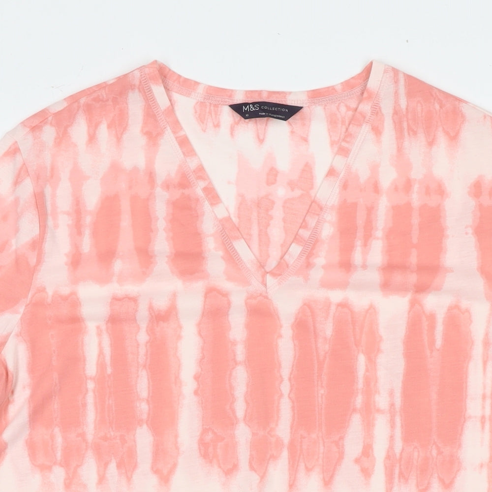Womens UK Size 10 Marks and Spencer Pink Basic T-Shirt