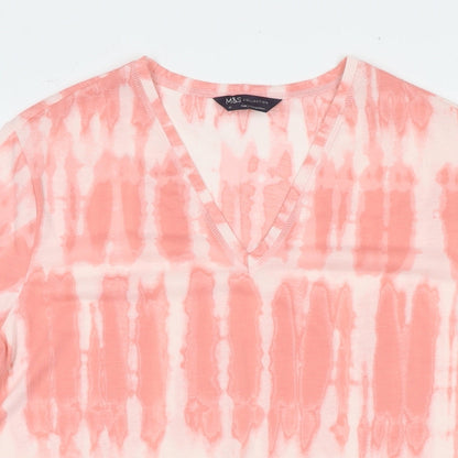 Womens UK Size 10 Marks and Spencer Pink Basic T-Shirt