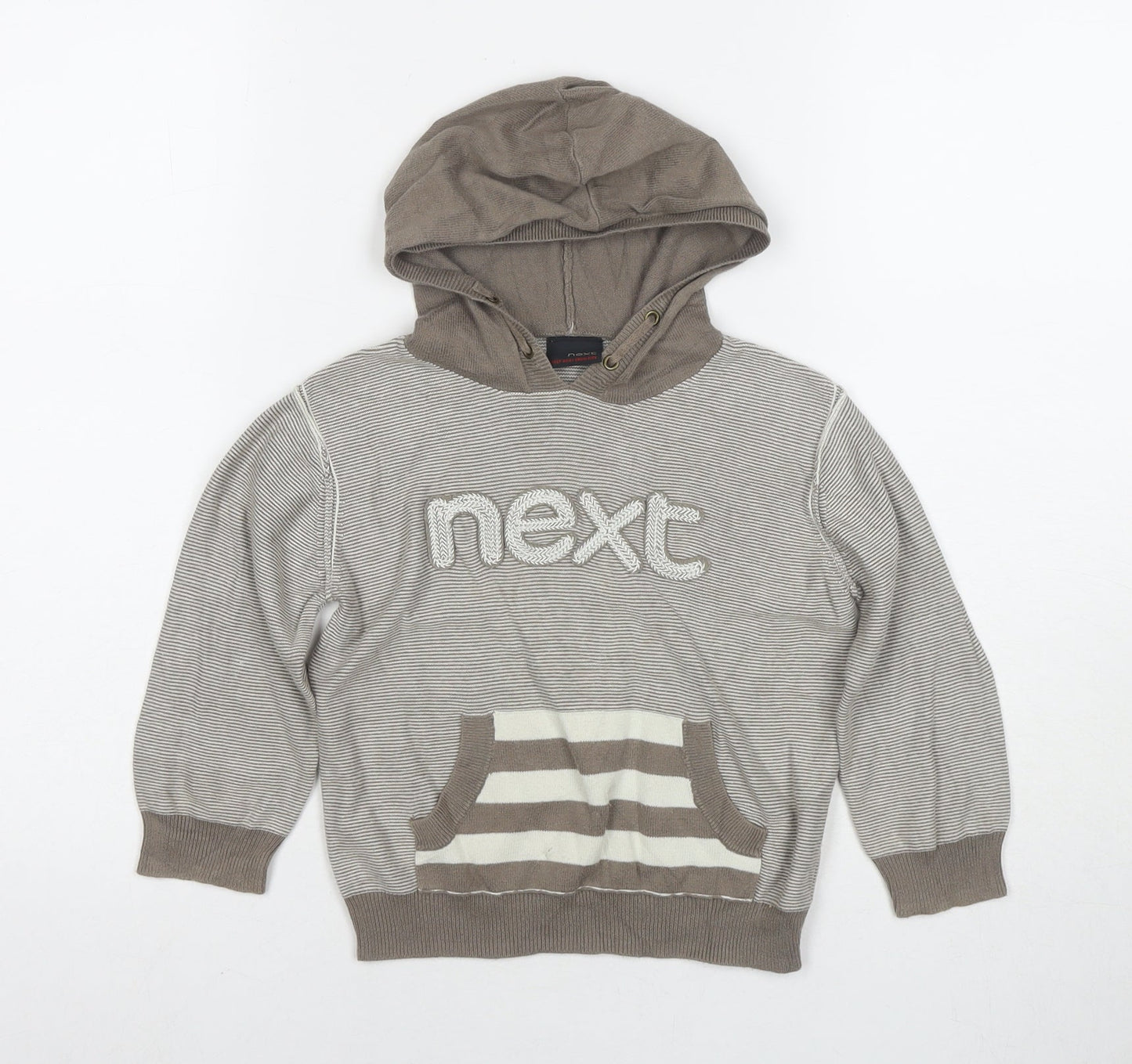NEXT Boys Brown Cotton Pullover Hoodie Size 2-3 Years Zip - Logo