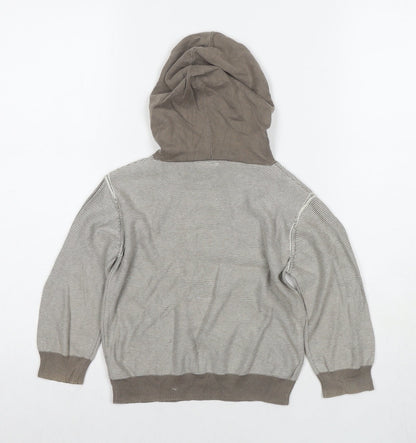 NEXT Boys Brown Cotton Pullover Hoodie Size 2-3 Years Zip - Logo