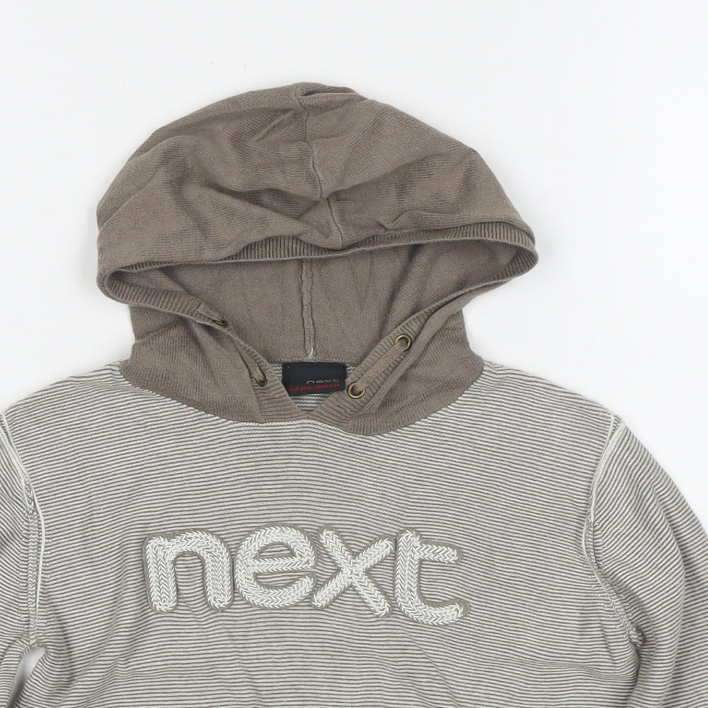 NEXT Boys Brown Cotton Pullover Hoodie Size 2-3 Years Zip - Logo