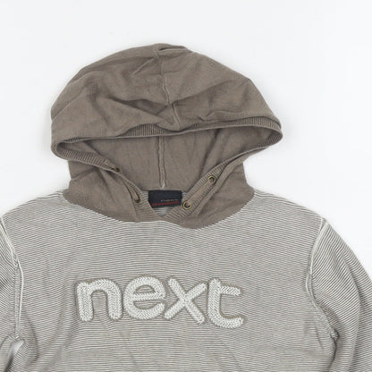 NEXT Boys Brown Cotton Pullover Hoodie Size 2-3 Years Zip - Logo