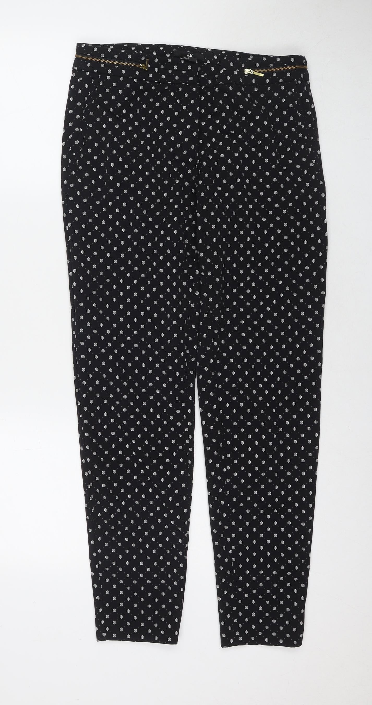 Womens UK Size 8 H&M Regular Fit  Black Trousers