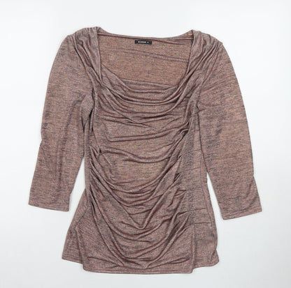 Womens UK Size 10 Roman Beige Basic Blouse