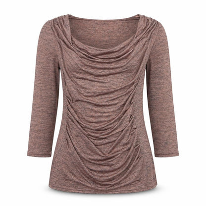 Womens UK Size 10 Roman Beige Basic Blouse