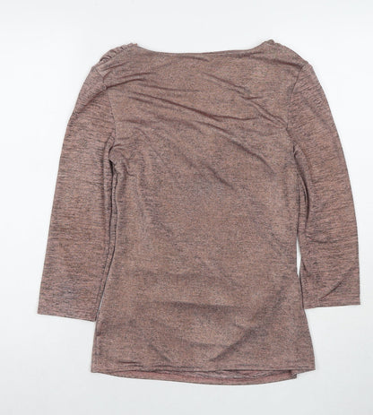 Womens UK Size 10 Roman Beige Basic Blouse