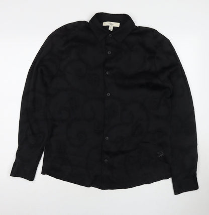 Womens UK Size S River Island Black Basic Button-Up