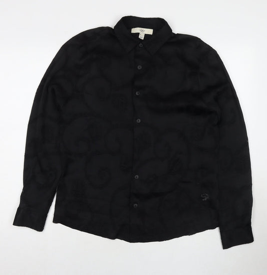 Womens UK Size S River Island Black Basic Button-Up