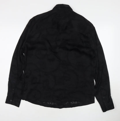 Womens UK Size S River Island Black Basic Button-Up