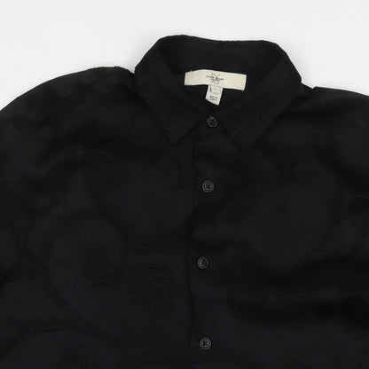 Womens UK Size S River Island Black Basic Button-Up