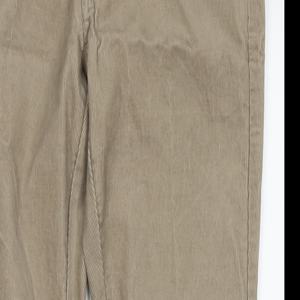 Marks and Spencer Mens Beige Cotton Trousers Size 30 in L29 in Slim Zip