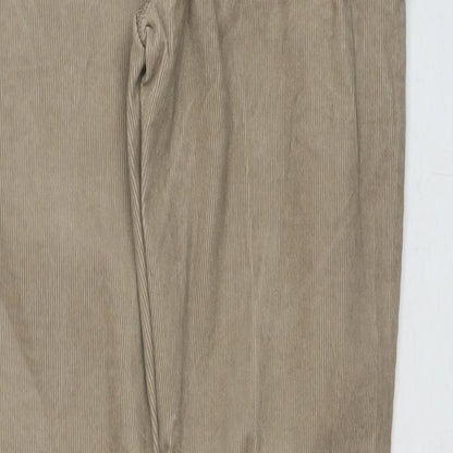 Marks and Spencer Mens Beige Cotton Trousers Size 30 in L29 in Slim Zip