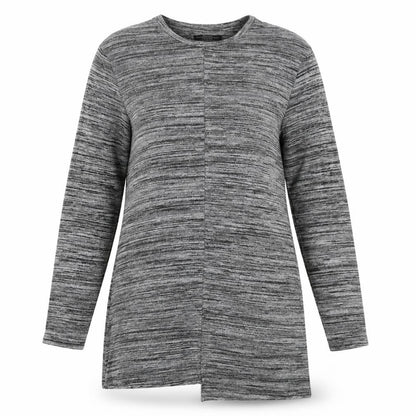 Bershka Womens Grey Round Neck Viscose Tunic Jumper Size M