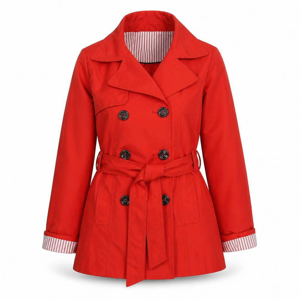Womens UK Size 12 Atmosphere Red Pea Coat