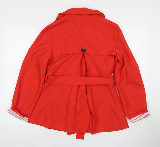 Atmosphere Womens Red Pea Coat Coat Size 12 Button