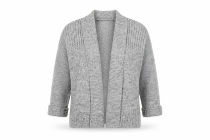 Marks & Spencer Womens Grey V-Neck Polyester Cardigan Jumper Size 14