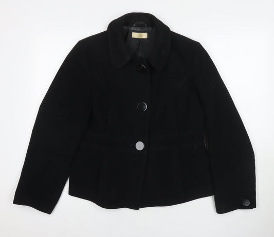Womens UK Size 14 Marks and Spencer Black Pea Coat
