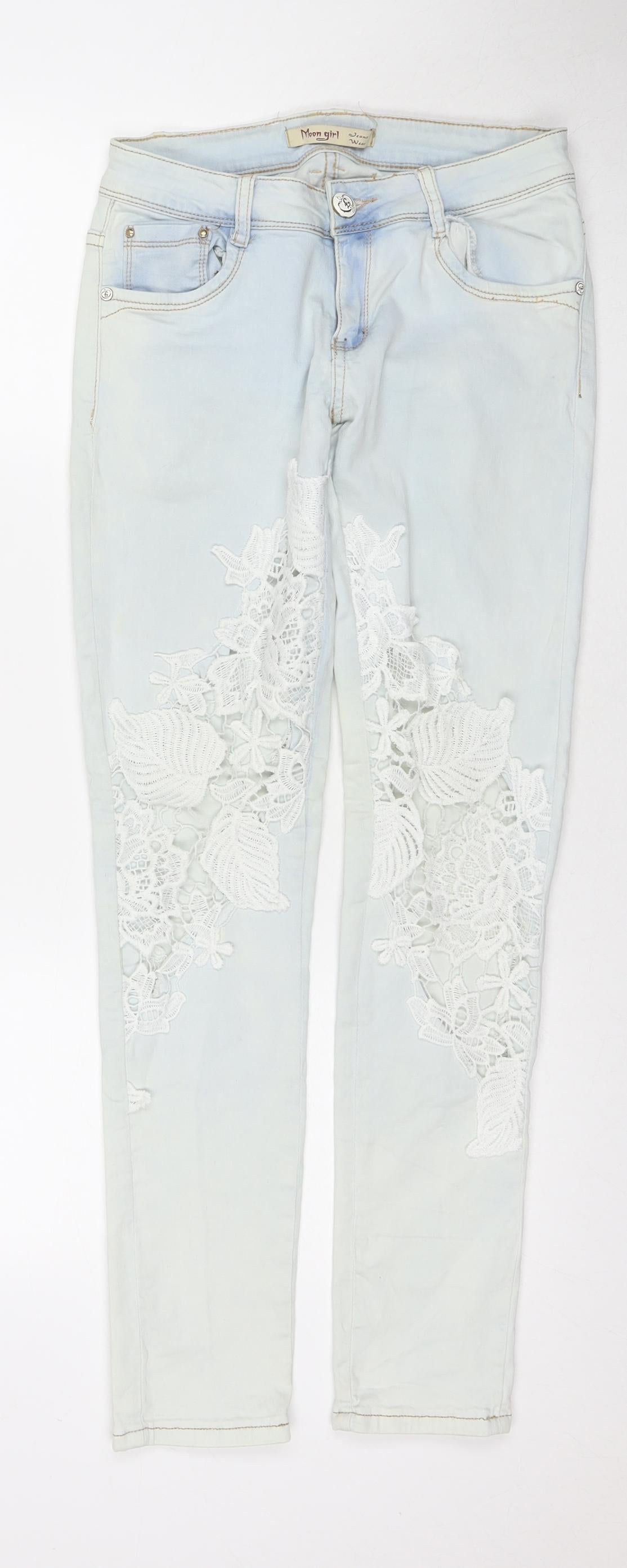 Moon Girl Jeans Womens Blue Cotton Skinny Jeans Size 29 in L30 in Regular Zip