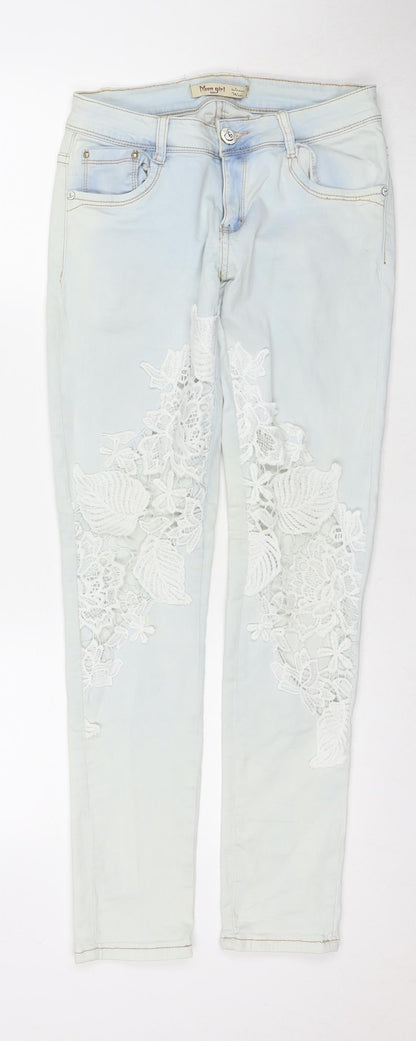 Moon Girl Jeans Womens Blue Cotton Skinny Jeans Size 29 in L30 in Regular Zip
