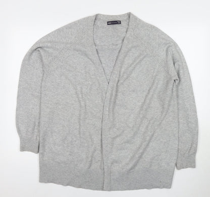 Marks and Spencer Womens Grey V-Neck Polyacrylate Fibre Cape Jumper Size M