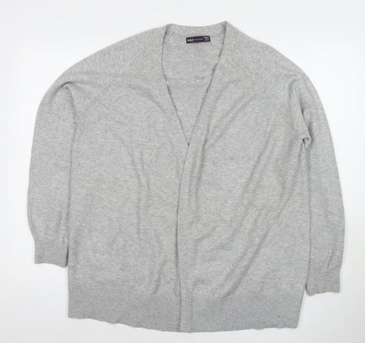 Marks and Spencer Womens Grey V-Neck Polyacrylate Fibre Cape Jumper Size M