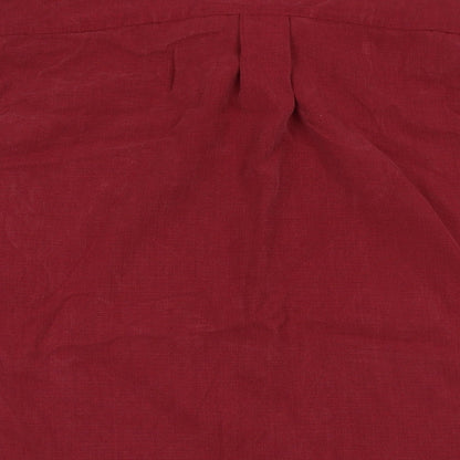 Zacheus Mens Red Polyamide Button-Up Size L Collared Button
