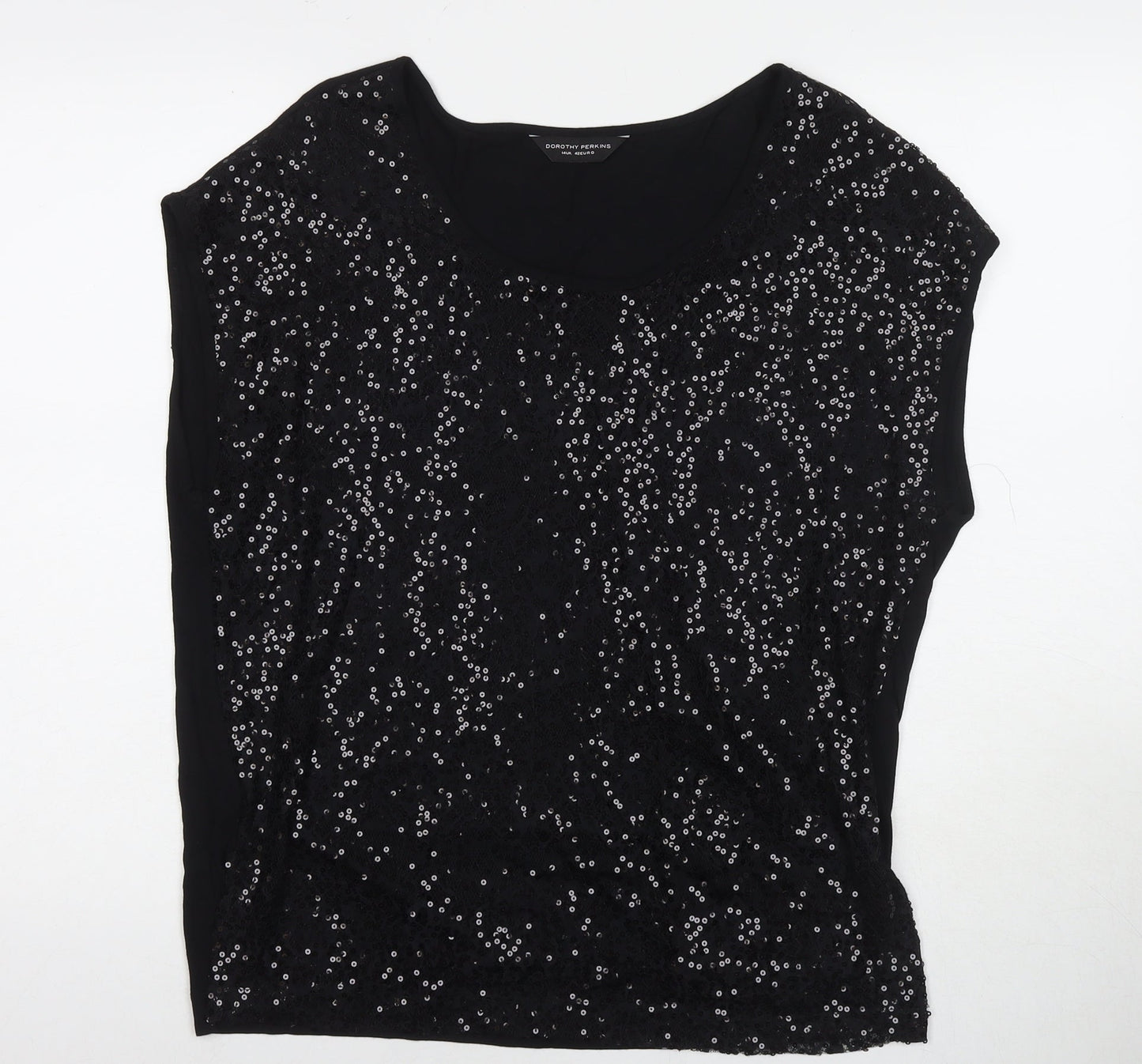 Womens UK Size 14 Dorothy Perkins Black Basic Tank
