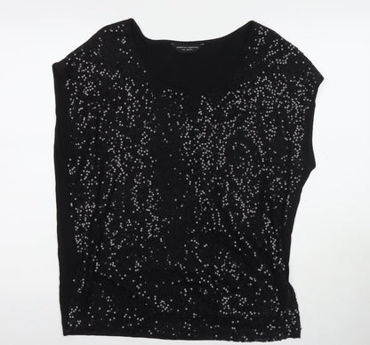 Womens UK Size 14 Dorothy Perkins Black Basic Tank