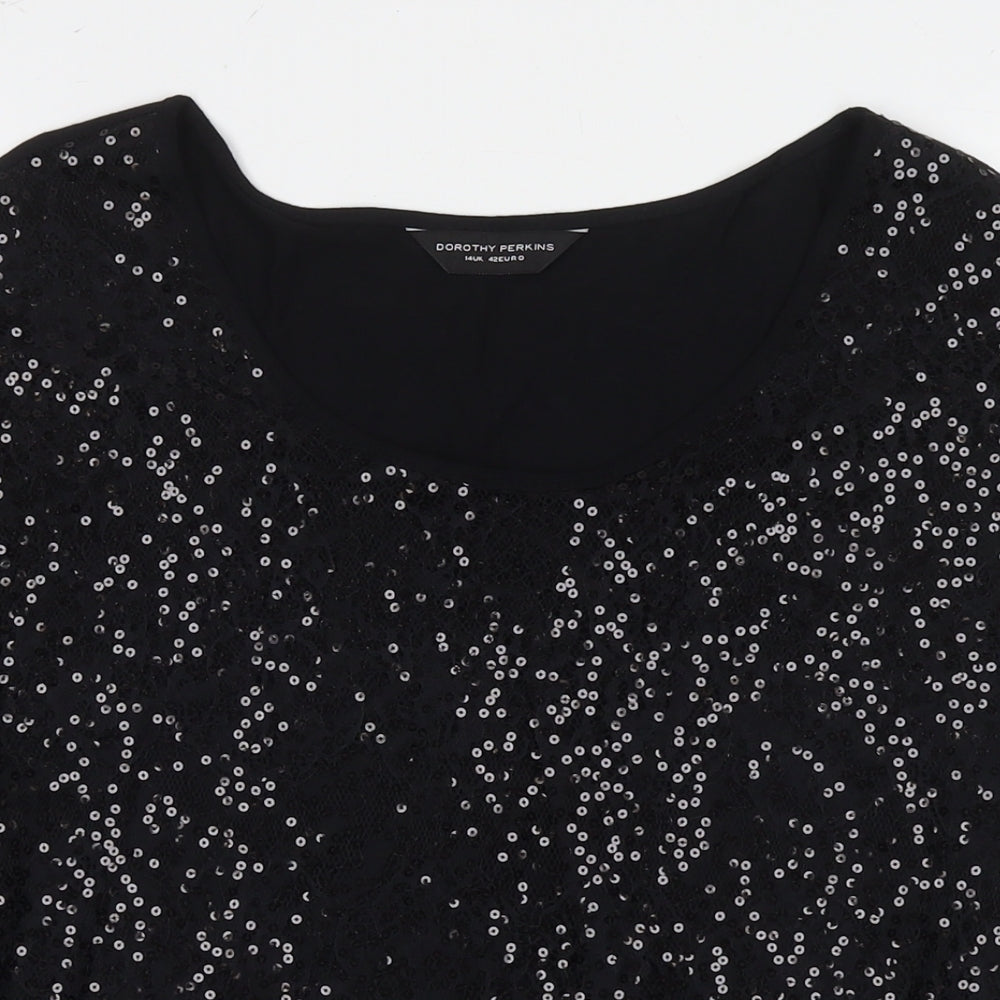 Womens UK Size 14 Dorothy Perkins Black Basic Tank