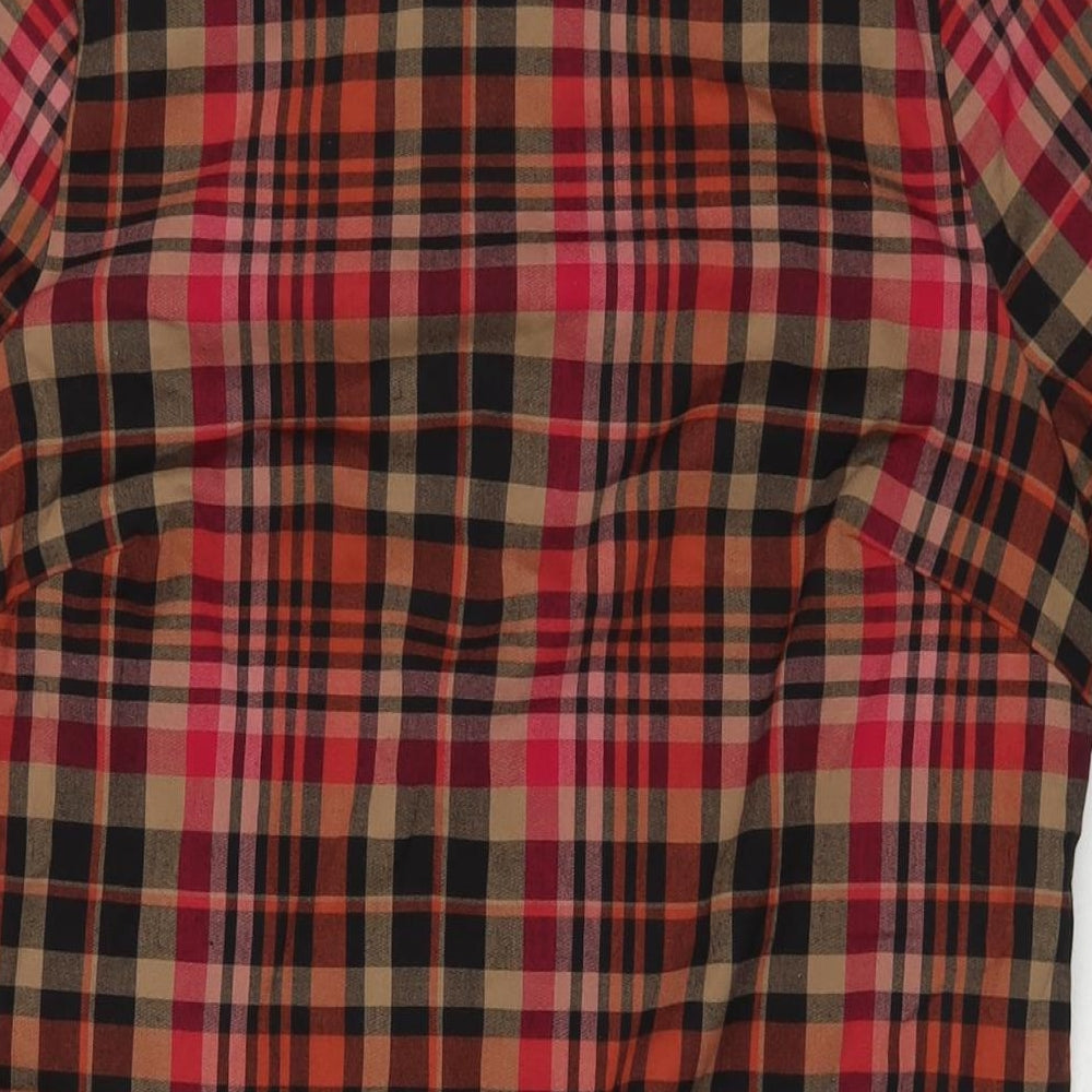 NEXT Womens Multicoloured Check Viscose A-Line Size 14 Round Neck Zip