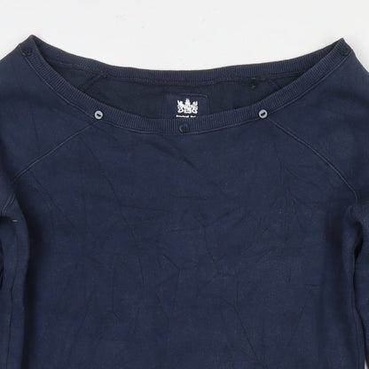 River Island Womens Blue Cotton Pullover Sweatshirt Size 10 Pullover
