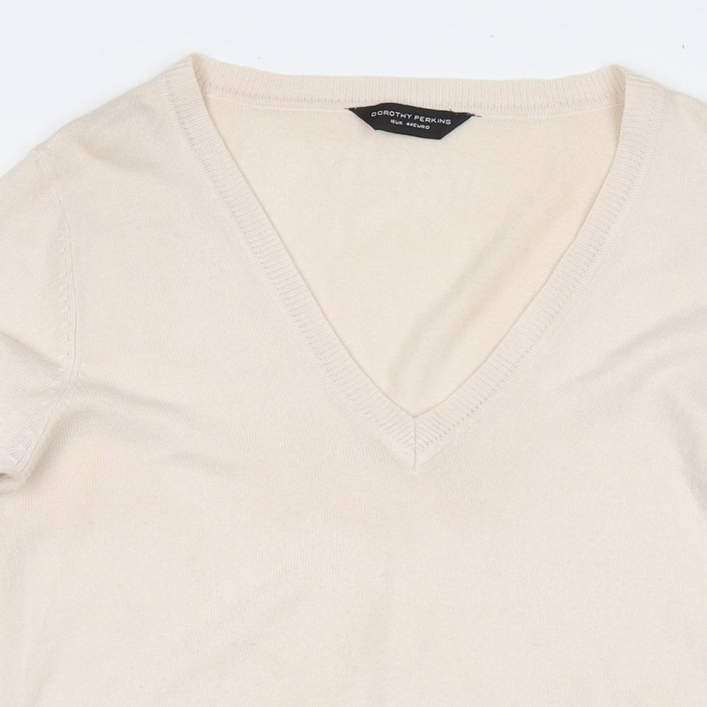 Womens UK Size 16 Dorothy Perkins Beige Pullover Jumper