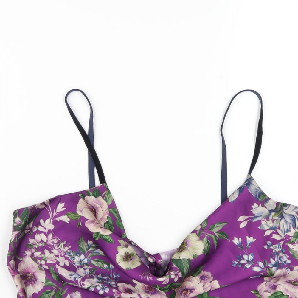Womens UK Size XS Zara Purple Camisole T-Shirt