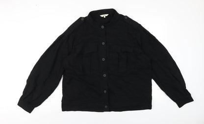 Womens UK Size 18 NEXT Black Basic Button-Up