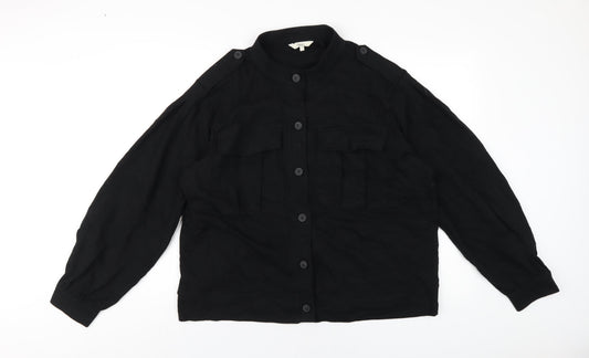 Womens UK Size 18 NEXT Black Basic Button-Up
