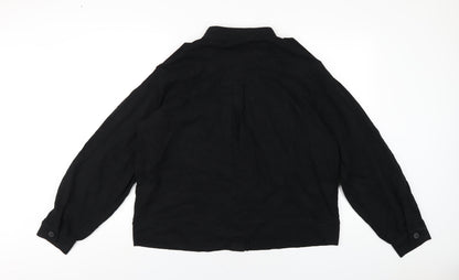 Womens UK Size 18 NEXT Black Basic Button-Up