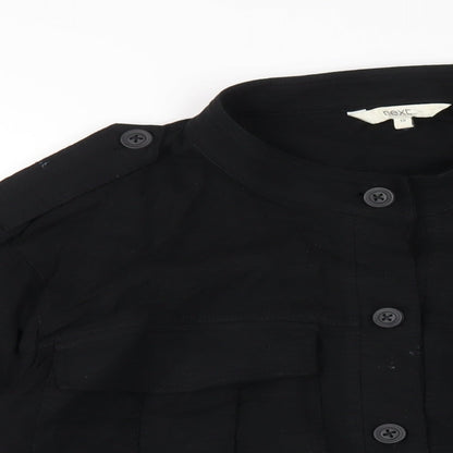 Womens UK Size 18 NEXT Black Basic Button-Up