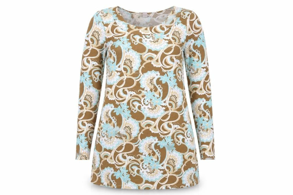 H&M Womens Multicoloured Geometric Polyester A-Line Size 12 Round Neck Pullover