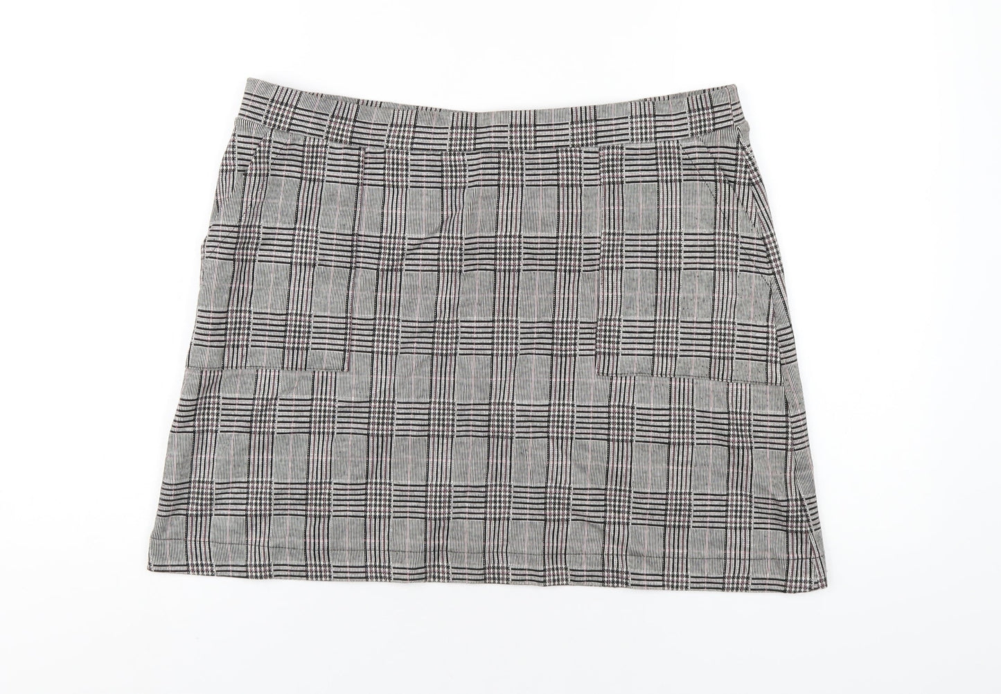 NEXT Womens Grey Plaid Polyester A-Line Skirt Size 16