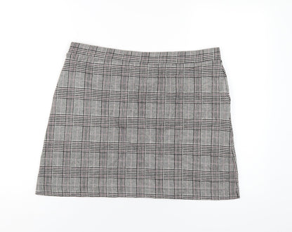 NEXT Womens Grey Plaid Polyester A-Line Skirt Size 16
