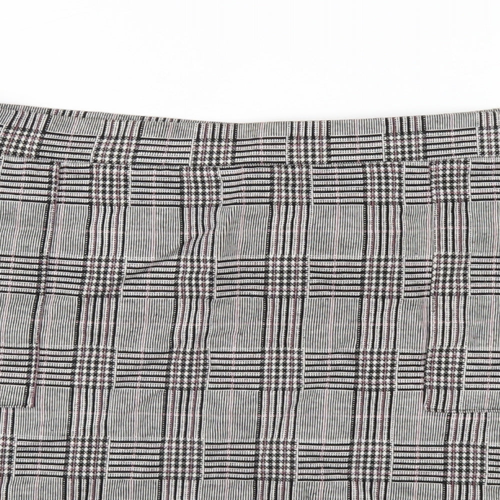 NEXT Womens Grey Plaid Polyester A-Line Skirt Size 16