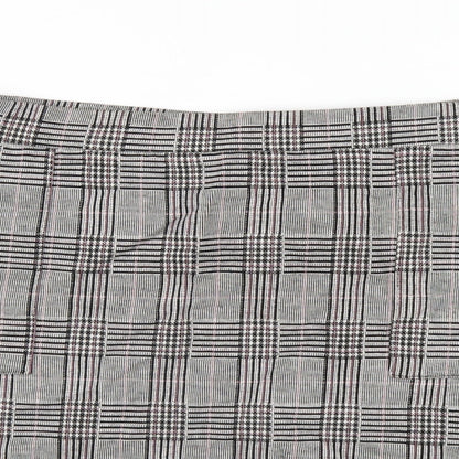 NEXT Womens Grey Plaid Polyester A-Line Skirt Size 16